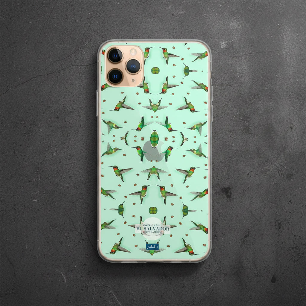 Pistachio Hummingbirds iPhone Case - Cafetal Mágico Clear Protective | Yolotti
