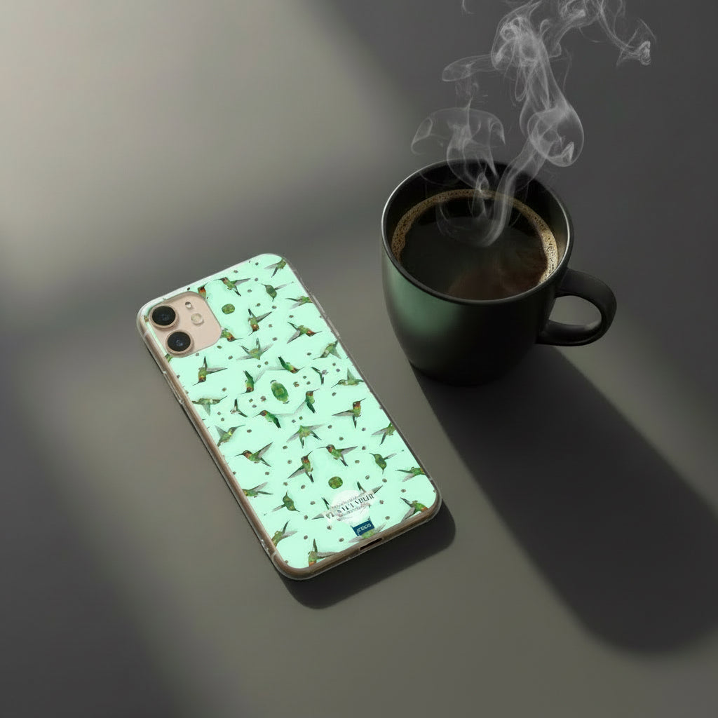 Pistachio Hummingbirds iPhone Case - Cafetal Mágico Clear Protective | Yolotti