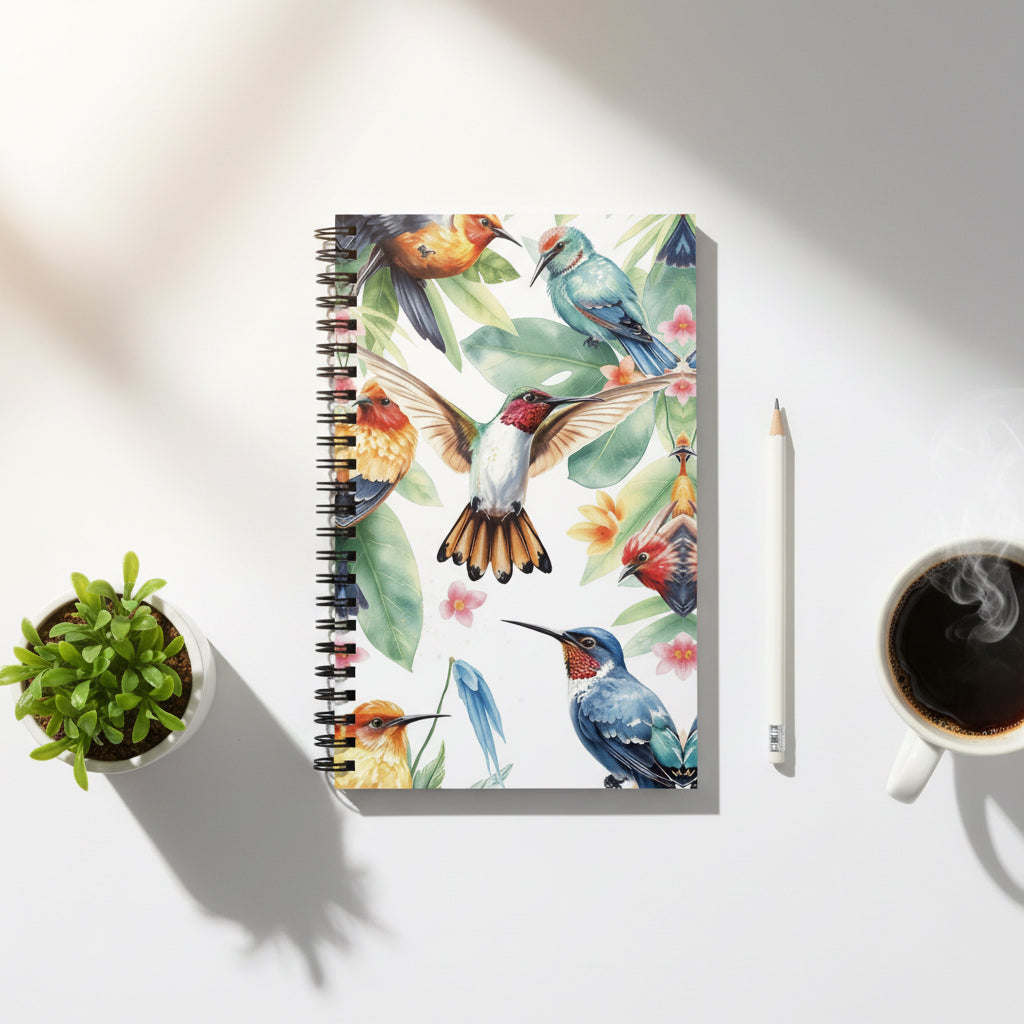 The Birds Spiral Notebook - Cafetal Mágico 140 Dotted Pages | Yolotti